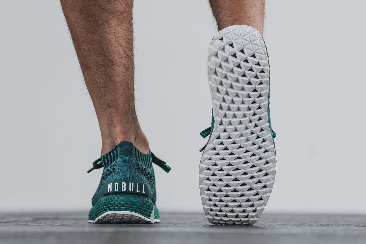 Nobull Knit Runner Men's Running Shoes Deep Turquoise | Australia (OM5143)